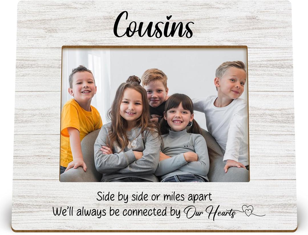 Cousin Picture Frames, Best Christmas Cousin Gifts for Women Men Kids, Long Distance Gifts for Cousins Female, Cousins Photo Picture Frame for 5x7 Photos