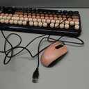 FOPETT 8870P Wired Keyboard and Mouse Combo - Full-Sized Computer Keyboards with 104 Round Keys Retro Typewriter Mouse and Keyboard for PC Windows Desktop Laptop - Black-Berry Colorful
