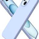 ORNARTO Compatible with iPhone 15 Case 6.1, Slim Liquid Silicone 3 Layers Full Covered Soft Gel Rubber Phone Case, Anti-Scratch Shockproof Protective Cover 6.1 Inch, Baby Blue