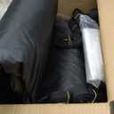 1200D Pontoon Boat Cover 21–24ft,with 16 Adjustable Tie Down Straps, Black