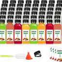48pcs 12oz Plastic Bottles with Lids, Juice Bottles With Caps, Reusable Containers and Clear Beverage for Milk, Smoothies, Juice