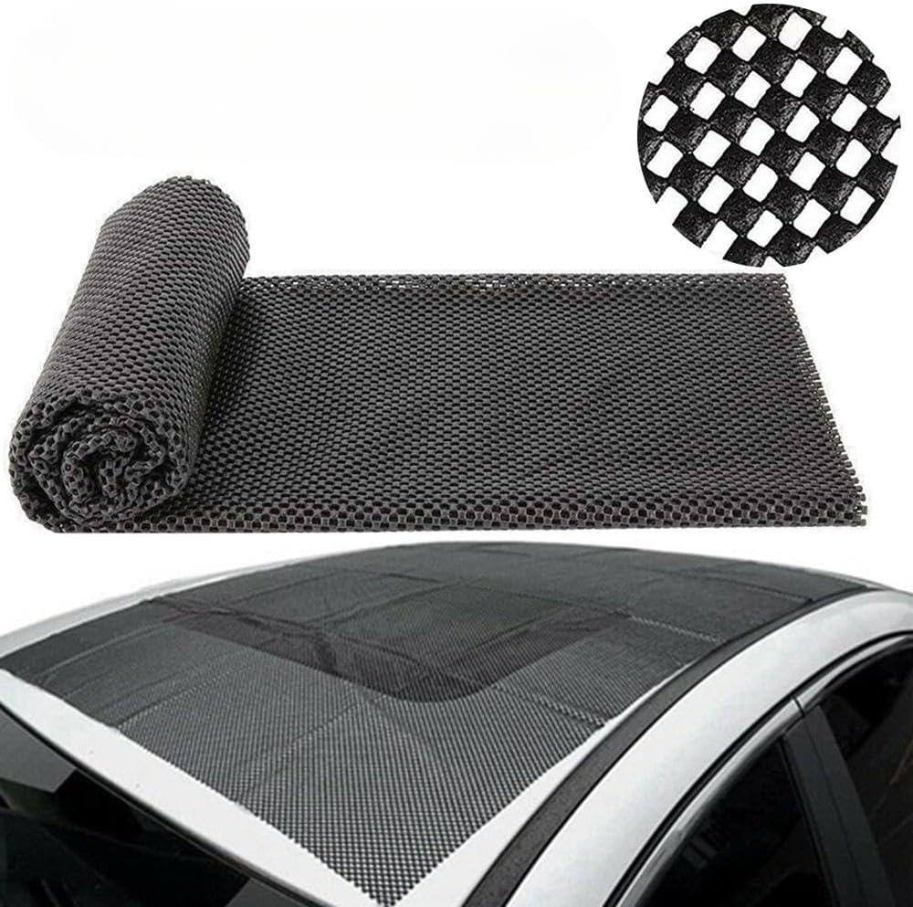 Non-Slip Trunk Mat, Black Mesh Car Cargo Liner Protector, Universal Fit for Car Roof, Floor, Tables, 47x36 Inch, Cuttable Design