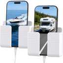 RV Accessories: Boat Accessories & Camper Accessory - Wall Phone Holder for Dorm Room & Apartment Essentials - Travel Trailer & RV Essentials for Inside and Pontoon Boat Accessory(2Pcs-White)