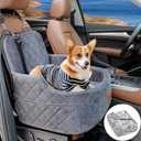 Dog Car Seat for Small Medium Memory Sponge Pet Booster Seat Fits Dogs Travel Bed up to 35 lbs,Dog seat Made of Materials is Safe and Comfortable (Gray - Dog Booster Seat, M)
