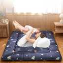 QQP Japanese Futon Floor Mattress Foldable Tatami Floor Mat Bed Portable Adults Kids Sleeping Pad Suitable for Camping, Guest Room, Floor Lounger Car Couch Bed- Full, Space