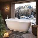 59" Acrylic Free Standing Tub, Stand Alone Tub, Freestanding Bathtub, Soaking Bathtub, cUPC Certified, PE(Glossy White)