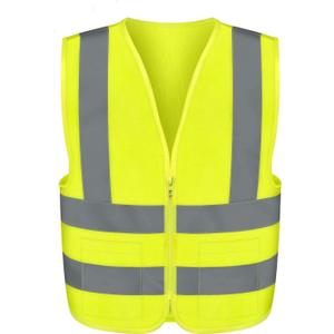 Neiko High Visibility Safety Vest ANSI Class 2, 2 Pockets (Large, Yellow)