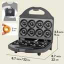 AshGlen 2 Mini Donut Maker Machine, 8 Donut Holes Ceramic Coating Donut Pan for Baking Doughnuts, Doughnut Maker for Mini Donuts, Maquina De Mini Donas, Graphite