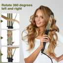 Curling Iron - Professional Manual Salon Rotating 1.75 Inch Hair Curler, Multi-Level Temperature Adjustment Crimper Hair Tool,Styling Tool for Long & Short Hair (Black, 1 3/4 inch)