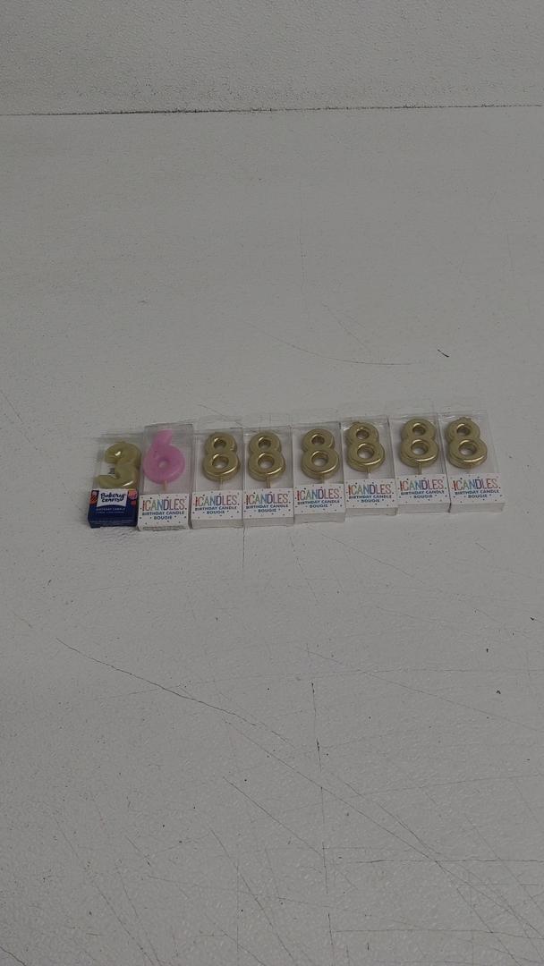 Birthday Candles: 6 Packs of 8, 1 Pack of 6, and 1 pack of 3