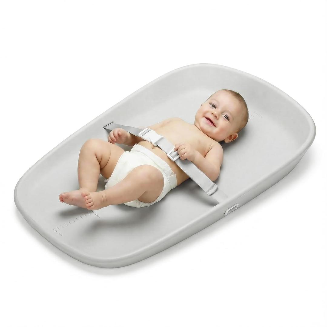 Babylush Wipeable Changing Pad for Dresser,Easy to Clean and Non-slip Waterproof Changing Pad with Adjustable Safety Strap,Comfortable EVA Foam,27x17 InchGrey