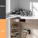 Spice Rack Wall Mount with Hooks - Spice Racks Organizer for Cabinet Storage, Wall Mounted Hanging Shelf Seasoning Organizer, for Kitchen, Pantry Door, Bathroom (White, 2 Pack)