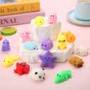 60 Pack Mochi Squishy Toys, Kawaii Mini Animal Squishies for Kids Treasure Box Classroom Prizes Birthday Party Favors Goodie Bag Stuffers Pinata Easter Egg Fillers Sensory Fidget Toys Xmas Gift