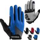 ROCKBROS Cycling Gloves for Men Women - Breathable Gel Pad Road Mountain Bike Gloves - Touch Screen Anti-Slip MTB Gloves for Cycling Workout Outdoor Sports (Small, Full Blue)
