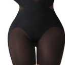 Nebility Shapewear Tummy Control High Waisted Butt Lifting Panties Body Shaper Shapewear Shorts Thigh Slimmer (Small, Black)