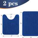 OLANLY Bathroom Rugs Sets 2 Piece, Soft Absorbent Chenille Bath Mats and U-Shaped Contour Toilet Mat Area Rug Set, Machine Washable Bath Carpet, Home Decor Accessories(30"x20"+24"x20", Royal Blue)