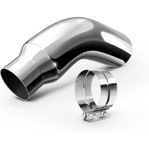 Exhaust Tip, 5 Inch Diesel Exhaust Tip Elbow Tip with a Clamp, 5" inlet 7" Outlet Chrome Exhaust Tip for Pickups, Trucks and Cars