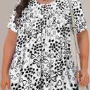 Womens Plus Size Tops Tunic Short Sleeve Crew Neck Shirts Casual Soft Blouse 1X-5X (White, XXXL)