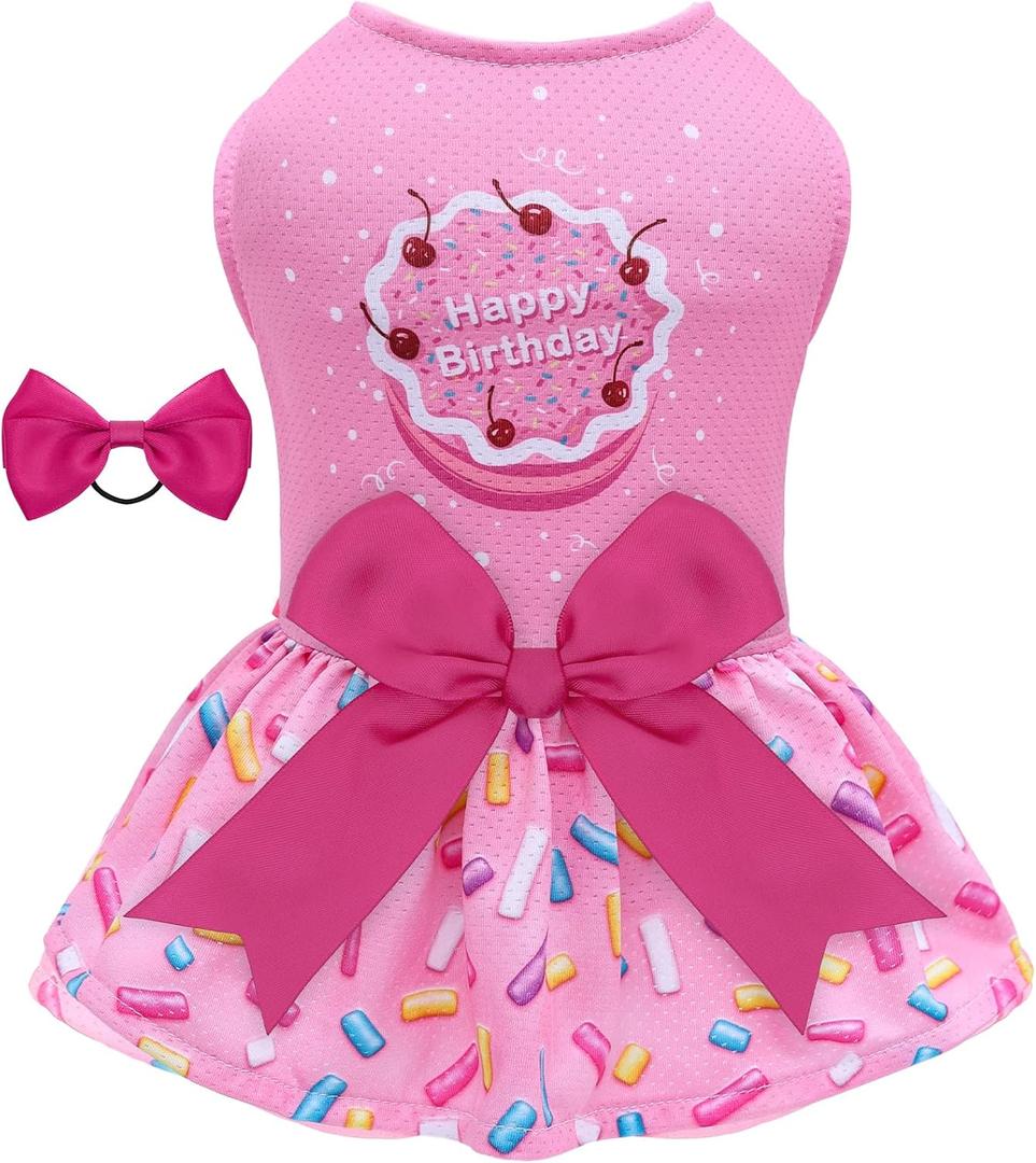 CuteBone Dog Mesh Dress Puppy Sundress Pet Outfit Summer Fashion for Small Dogs Girl Cat Clothes BF37XS-D M