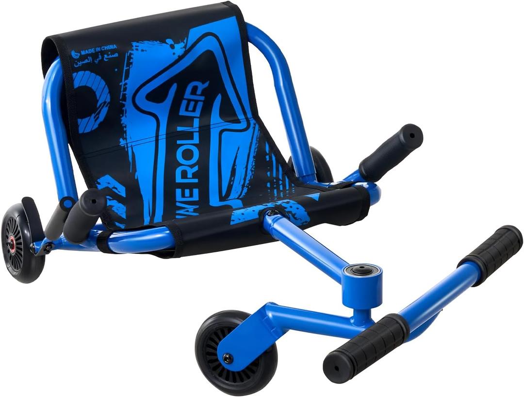 VEVOR Ride on Scooter 150 lbs Swing Side-to-Side for Amazing Riding Blue, for Ages 4+, Powered by Zig-Zag Motion, Ride on Toy with 3 Adjustable Length, Brake Lever, Hard Surface Indoor & Outdoor, 40.0 x 17.3 x 11.8 in