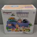 130Pcs Kitchen Playset, Toddler Pretend Cooking Play Pots, Pans, Utensils Cookware, Daily Food Fruit Veges, Shopping Storage Basket, Dessert, Prop Money, Learning Gift for Child (Turquoise)