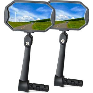 Bar End Bike Mirrors, HighDefinition Convex Glass Lens for E-Bike Handlebars, Scratch Resistant, Safe Rearview 1 Pair Bicycle Mirror(Right And Left Side)