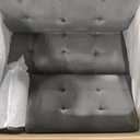 Two Seat Sofa Bed With Drop Down Coffe Table, TCDG-VN, Fabric: YS-01 Dark Grey - YJHLR-39