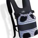 Pet Carrier Backpack, Pet Front Dog Carrier Backpacks, Adjustable Pet Front Cat Dog Carrier Backpack Travel Bag, Legs Out, Easy-Fit for Traveling Hiking Camping for Small Cats Dogs (1.0 Black)