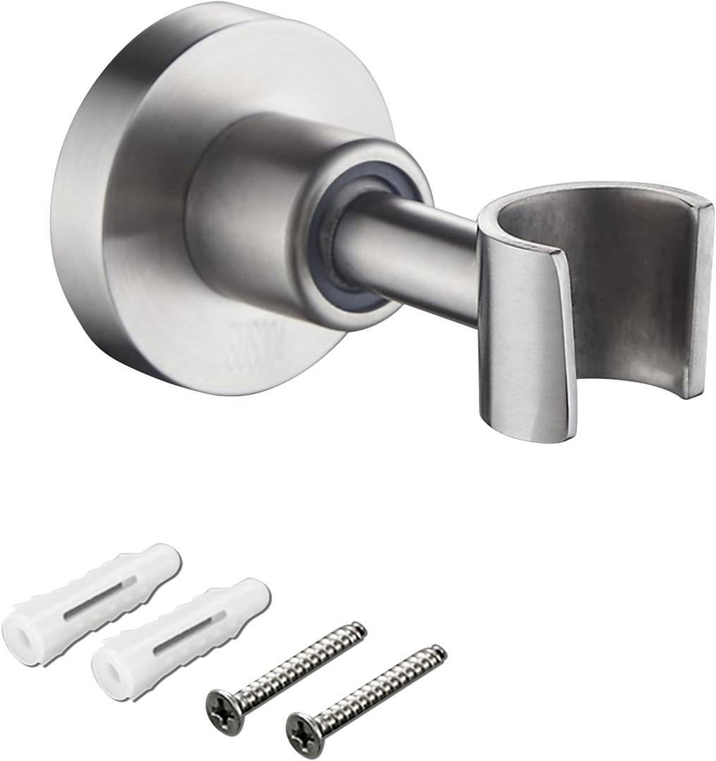 PHASAT Handheld Shower Head Holder Adjustable 304 Stainless Steel Handheld Shower Head Bracket Holder Wall Mount,Shower Wand Holder Brushed Nickel,A13021N