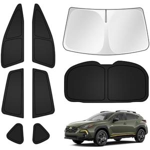 T TGBROS Windshield Sun Shade for Subaru Crosstrek 2024 2025 2026 Car Window Shades Thicken UV Block and Blackout Privacy Foldable Sunshades 8PCS Accessories Keep Cool Sun Visor Covers