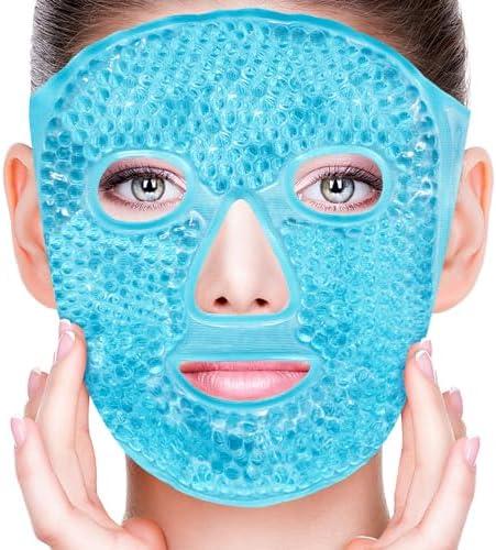 CONBELLA Cold Face Eye Masks Ice Face Mask Hot Cold Compress For Dark Circles, Puffiness, Migraines, Headache, Stress, Redness, Cooling Face Masks For Women Man, Skin Care