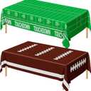 QZYL Football Party Decorations 2026, Disposable Football Tablecloth, 2 PCS Brown Green Decoration Runner, Game Day Theme Table Cloth, Plastic Table Cover for Game Day Touchdown Party Supplies (2pcs 54x108 in)