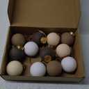 12 Pcs Matte Textured Christmas Ball Ornaments 2.36 Inch Rustic Neutral Christmas Tree Decorations Boho Xmas Ornaments for Tree Party Farmhouse Holiday Decor (Brown Series)