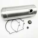 JSD 4.5 Gallons 8"x22" Aluminum Spun Round Gas Tank Fuel Tank End Fill 1/4"-18NPT Outlet With CAP