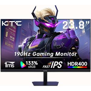 KTC 24 Inch 180Hz/190Hz Gaming Monitor, FHD PC Computer Monitor with Fast IPS Panel, HDR400, 133% sRGB, Bluelight Filter, 2 HDMI & 1 DP Port, Compatible Freesync and Wall Mountable, H24F8 (Black)