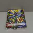 MINIWAN 1000 Piece Jigsaw Puzzles for Adults & Seniors - Stained Glass Dragonfly Flower Puzzle, 27.5"x19.7" Adult Puzzle with Letters on Back & Reference Poster