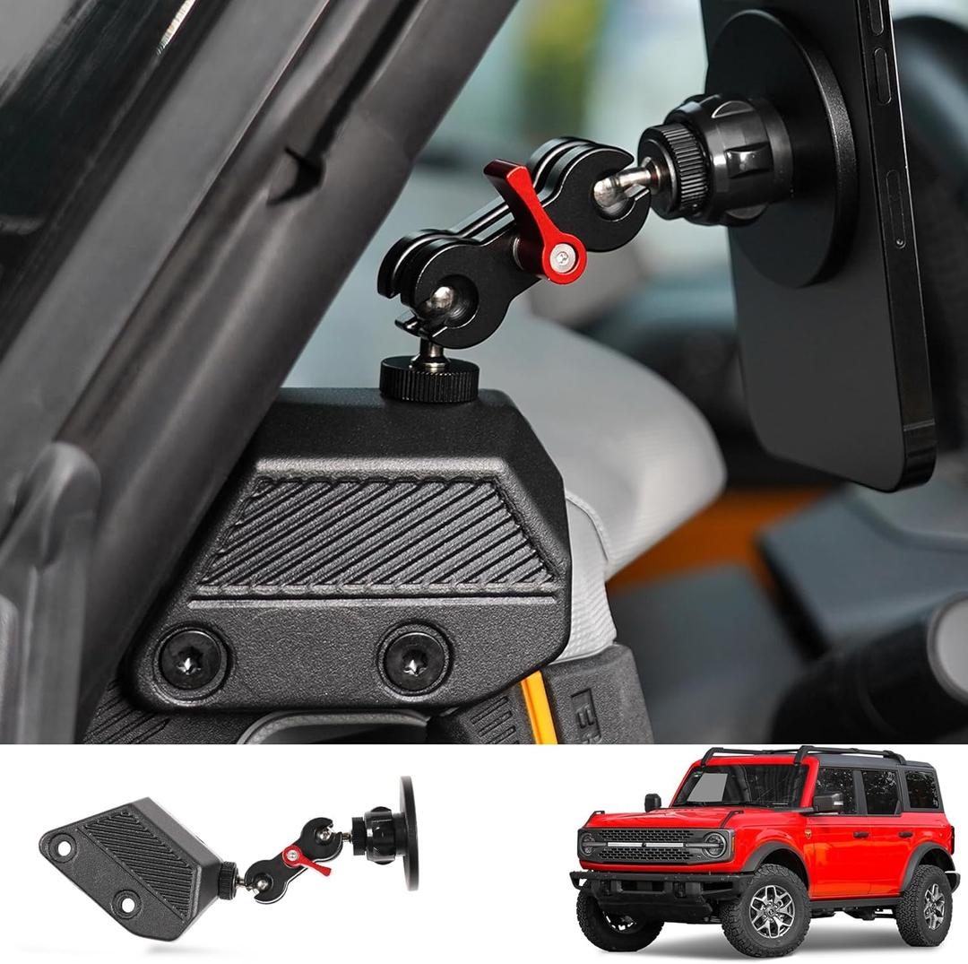 Mabett Magnetic Phone Holder for Ford Bronco 2026 2021-2025, Adjustable Angles 360Phone Mount for Bronco Accessories