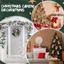 Large 17 Inch Christmas Candy Cane Ornaments Woolen Lollipop Christmas Tree Candy Cane Hanging Decor for Xmas Winter Holiday Party Supplies (4, Red & Green)