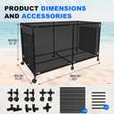 Version 2 Metal Pool Storage bin,Poolside Storage Organizer,Holder for Outdoor, Pool, Patio, Garden,Organizer for Toys, Floats, and Swimming Equipments,2-Size (LARGE)