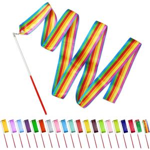 20 PCS 6. 6Ft Gymnastics Ribbon Multi-Colored Dance Ribbon Streamers for Kids Art Dance 20 PCS 6. 6Ft Gymnastics Ribbon Multi-Colored Dance Ribbon Streamers for Kids Art Dance