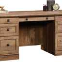 Sauder Palladia Executive Desk, 29.5"D x 65.1"W x 29.61"H, Vintage Oak finish