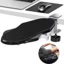 Ergonomic Desk Arm Rest Support - Lightweight Folding Elbow Pad for Instant Wrist Relief, 180 Rotating Armrest Extender for Small Desks, Home Office & Gaming (Black)