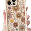 Lovmooful Compatible for iPhone 16 Pro Max Case Aesthetic Cute Color Flower Floral Leaf Design for Girls Women Soft TPU Shockproof More Protective Girly for iPhone 16 Pro Max Case