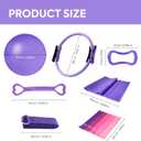 Home Pilates Essentials Kit for Women, Pilates Equipment Workout Set with Pilates Ball,Pilates Bands & Accessories, Pilates Ring Set for Beginners Home Workout with Guide (purple)