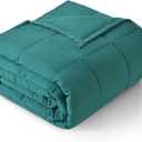 Topblan Weighted Blanket for Adults 15lbs, Soft Cooling Breathable Weighted Throw for Sleeping, Washable Heavy Blanket with Glass Beads for Winter, Sofa Bed, 48"x72" Twin Size (Dark Green)