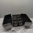 Makeup Train Case - Professional 14" Large Make Up Artist Organizer Kit - Shoulder Bag With Adjustable Dividers, 4 Trays & Key Lock - The Cosmetic Studio Box Is Designed To Fit all Cosmetics - Silver