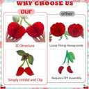 15 Pcs Cherry Birthday Decorations Kit, Hanging Red Pink Purple Honeycomb Paper Lanterns, Honeycomb Fans, Happy Birthday Banner Set for Girls Women Bridal Shower Baby Shower Birthday Party Supplies