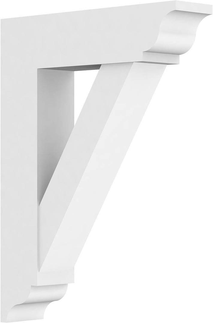 Ekena Millwork BKTP05X24X32TRA01 Standard Traditional Architectural Grade with Traditional Ends PVC Brackets, 5"W x 24"D x 32"H