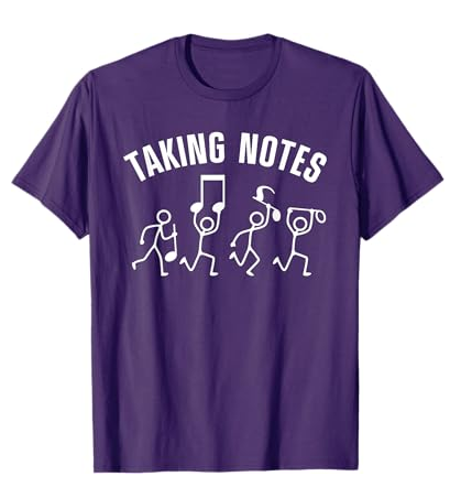 Funny Music Art for Men Women Musical Note Gag Music Lover T-Shirt. M