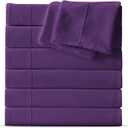 Maple&Stone Twin Flat Sheet 6 Pack,Premium Soft & Breathable,Brushed Microfiber Fabric,Anti-Shrinkage & Non-Fading,Bulk Flat Sheets Only Twin Size (Purple)